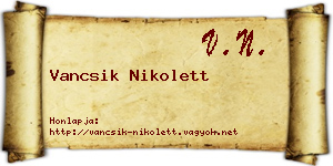Vancsik Nikolett névjegykártya